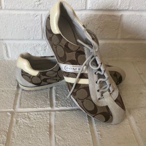 Brown and White Coach Katelyn Fashion Sneakers